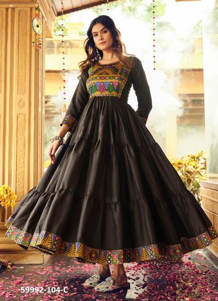NAVRATRI WEAR 104 - Catalog # 59992 (Set of 3 Readymade Gowns) by Brand AABHARAN