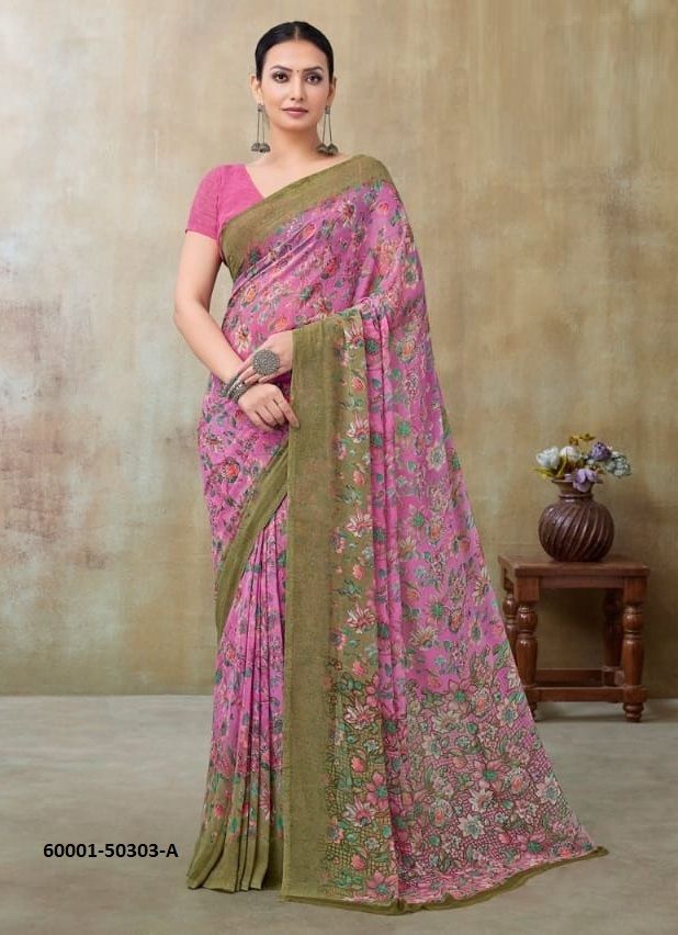RAAGA GEORGETTE 21 - Catalog # 60001 (Set of 12 Sarees) by Brand RUCHI SAREES
