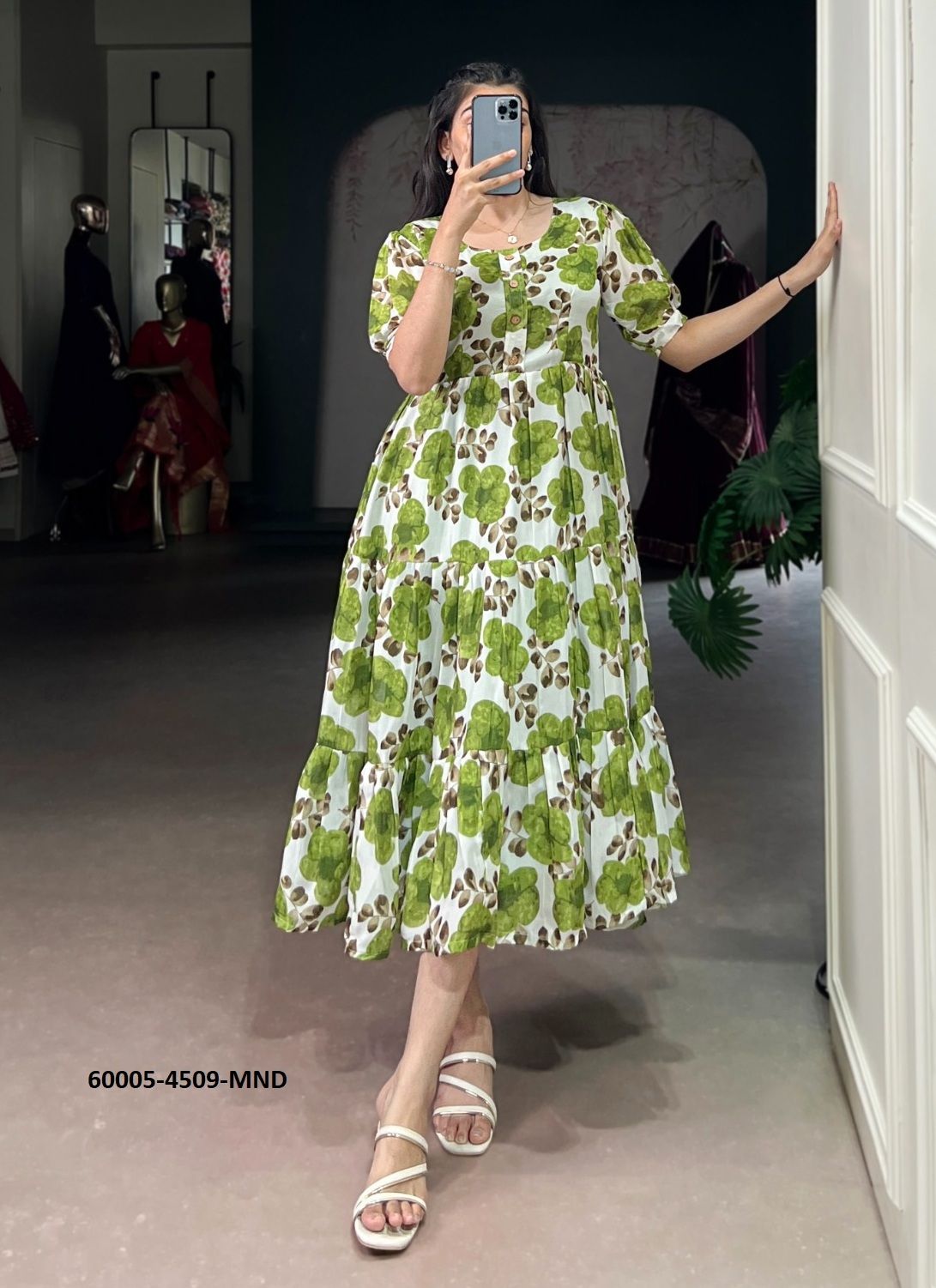 FROCK - MAXI - DRESS - Catalog # 60005 (Set of 4 Readymade Women's Kurtis / Tops) by Brand DESI MUSE FROCK - MAXI - DRESS - Catalog # 60005 (Set of 4 Readymade Women's Kurtis / Tops) by Brand DESI MUSE