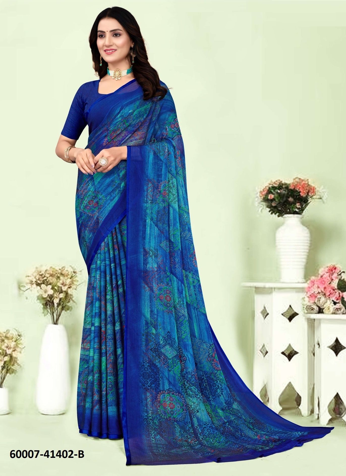 KAJAL CHIFFON 1 - Catalog # 60007 (Set of 6 Sarees) by Brand RUCHI SAREES KAJAL CHIFFON 1 - Catalog # 60007 (Set of 6 Sarees) by Brand RUCHI SAREES
