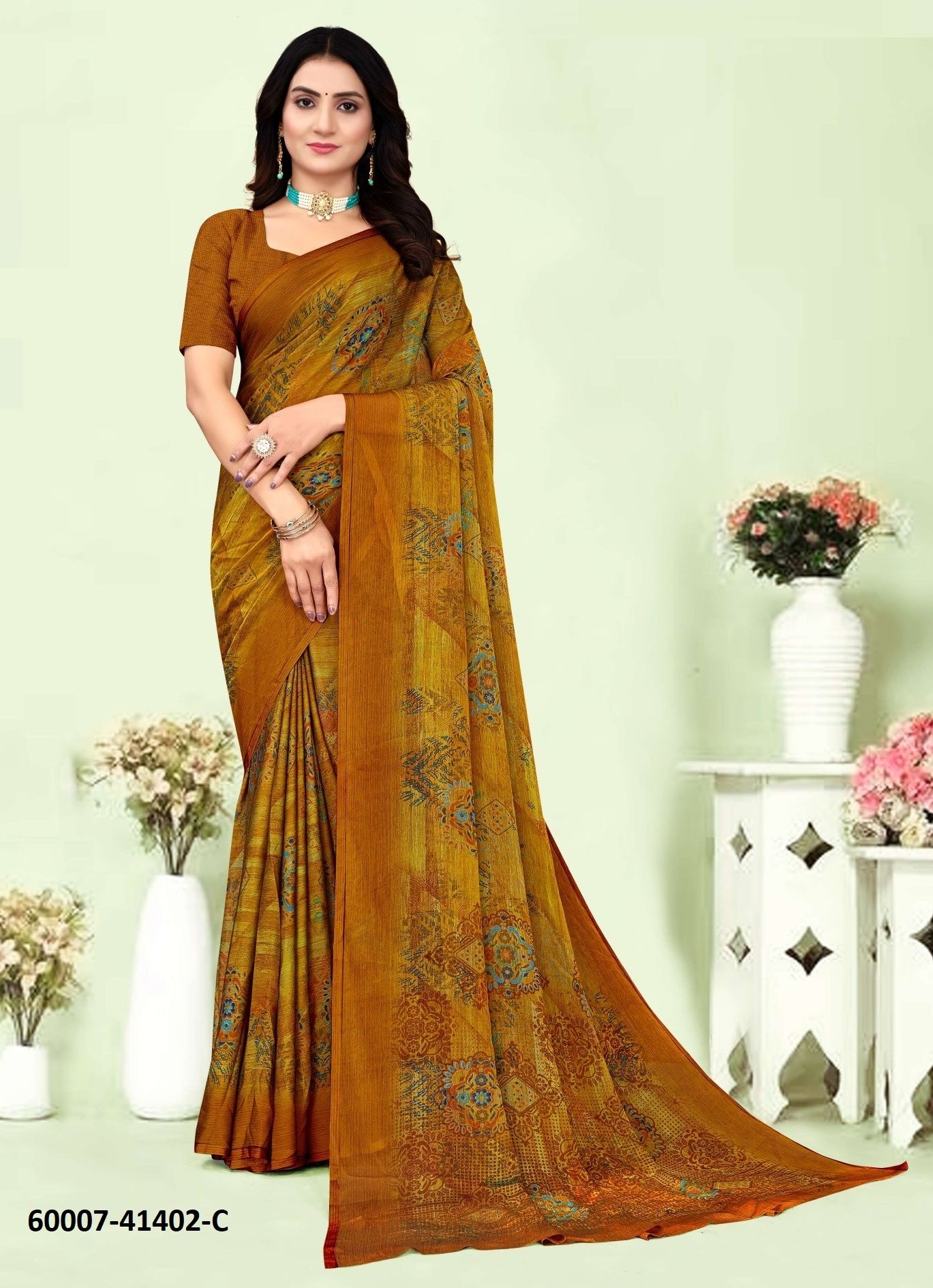 KAJAL CHIFFON 1 - Catalog # 60007 (Set of 6 Sarees) by Brand RUCHI SAREES KAJAL CHIFFON 1 - Catalog # 60007 (Set of 6 Sarees) by Brand RUCHI SAREES