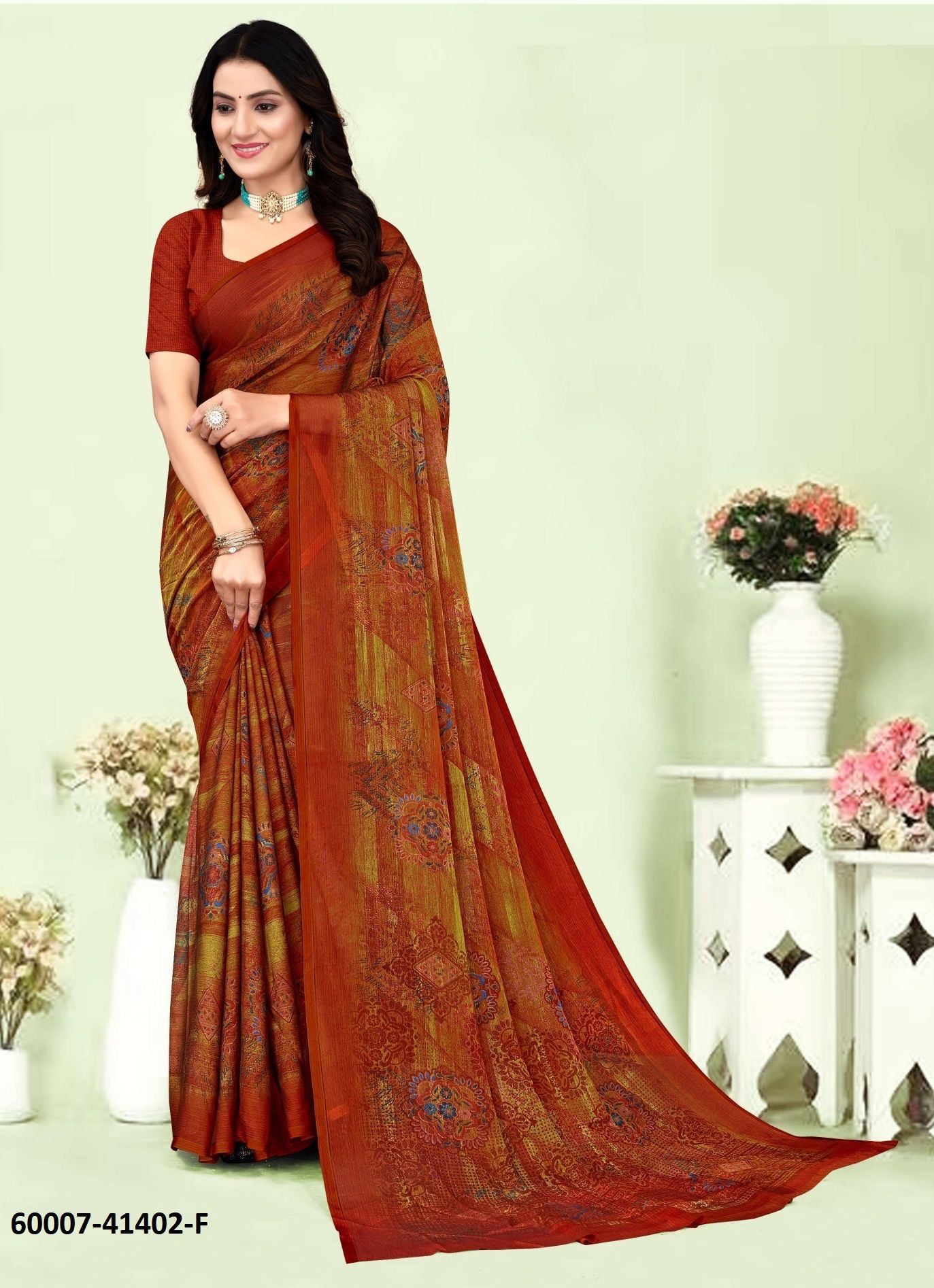 KAJAL CHIFFON 1 - Catalog # 60007 (Set of 6 Sarees) by Brand RUCHI SAREES KAJAL CHIFFON 1 - Catalog # 60007 (Set of 6 Sarees) by Brand RUCHI SAREES