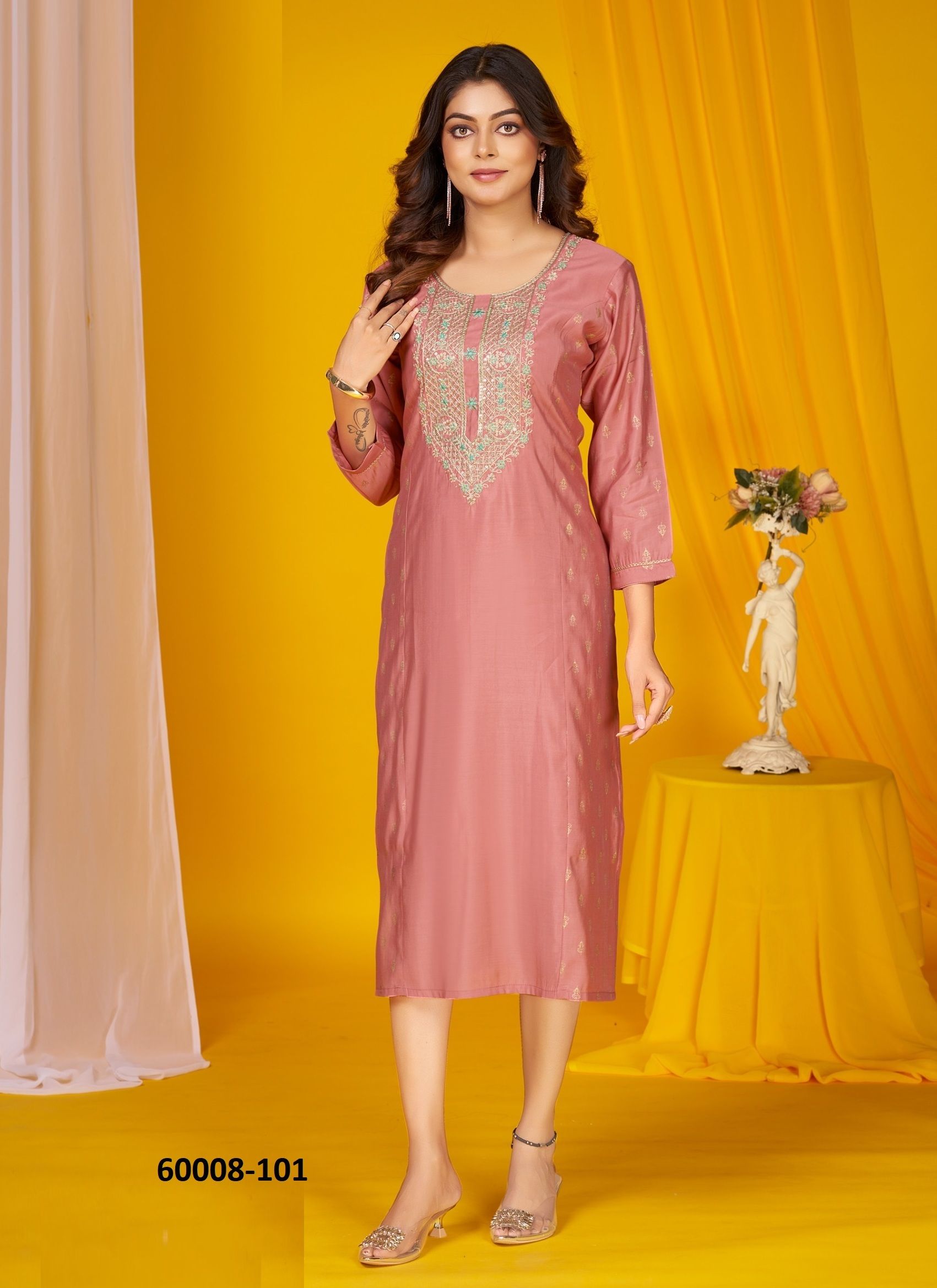 AGASTYA - Catalog # 60008 (Set of 6 Readymade Women's Kurtis / Tops) by Brand DEE CEE AGASTYA - Catalog # 60008 (Set of 6 Readymade Women's Kurtis / Tops) by Brand DEE CEE