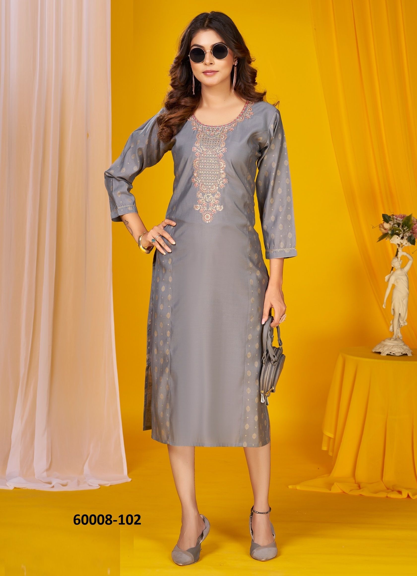 AGASTYA - Catalog # 60008 (Set of 6 Readymade Women's Kurtis / Tops) by Brand DEE CEE AGASTYA - Catalog # 60008 (Set of 6 Readymade Women's Kurtis / Tops) by Brand DEE CEE