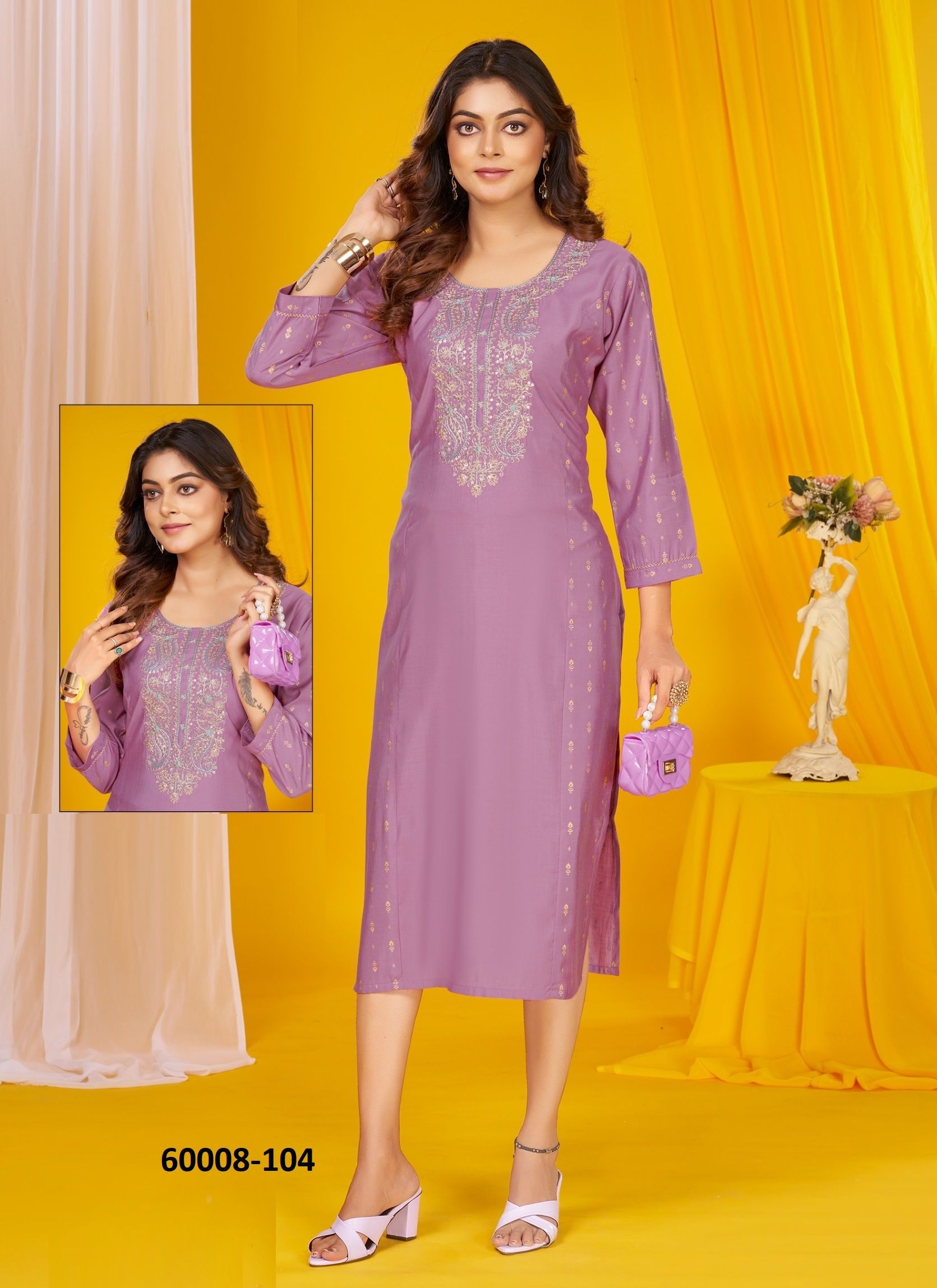 AGASTYA - Catalog # 60008 (Set of 6 Readymade Women's Kurtis / Tops) by Brand DEE CEE AGASTYA - Catalog # 60008 (Set of 6 Readymade Women's Kurtis / Tops) by Brand DEE CEE