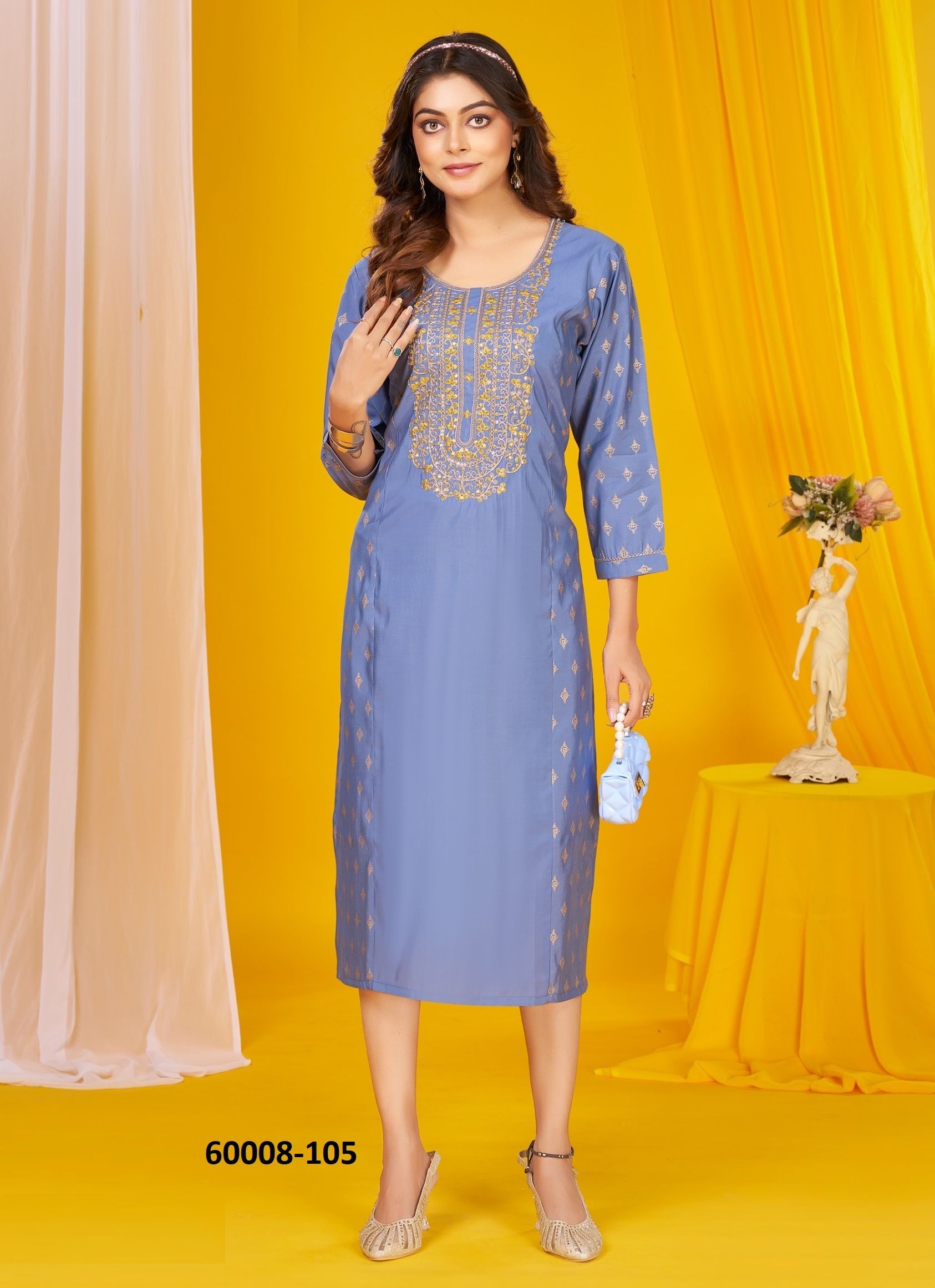 AGASTYA - Catalog # 60008 (Set of 6 Readymade Women's Kurtis / Tops) by Brand DEE CEE AGASTYA - Catalog # 60008 (Set of 6 Readymade Women's Kurtis / Tops) by Brand DEE CEE
