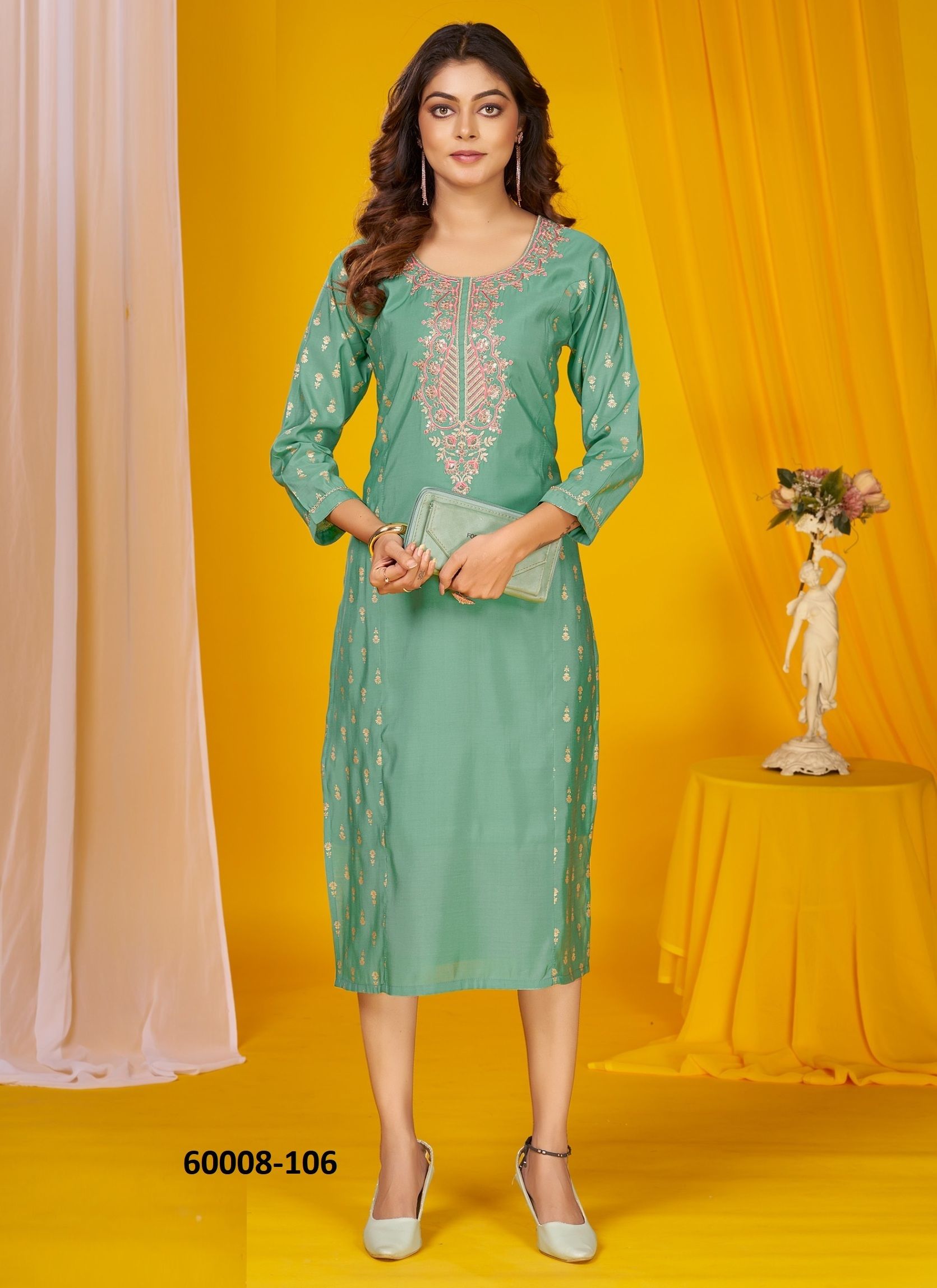 AGASTYA - Catalog # 60008 (Set of 6 Readymade Women's Kurtis / Tops) by Brand DEE CEE AGASTYA - Catalog # 60008 (Set of 6 Readymade Women's Kurtis / Tops) by Brand DEE CEE