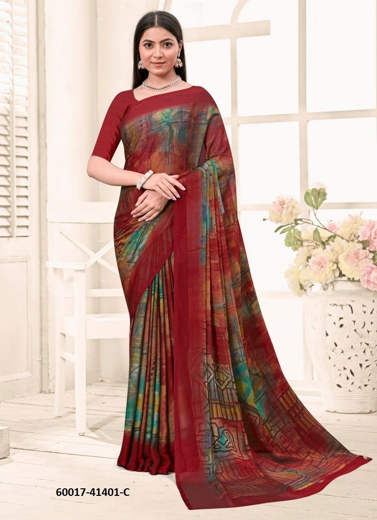 KAJAL CHIFFON 3 - Catalog # 60017 (Set of 6 Sarees) by Brand RUCHI SAREES KAJAL CHIFFON 3 - Catalog # 60017 (Set of 6 Sarees) by Brand RUCHI SAREES