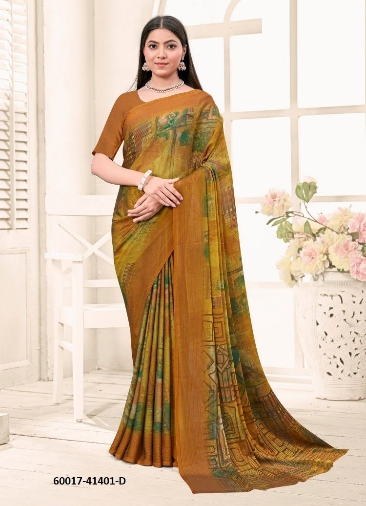 KAJAL CHIFFON 3 - Catalog # 60017 (Set of 6 Sarees) by Brand RUCHI SAREES KAJAL CHIFFON 3 - Catalog # 60017 (Set of 6 Sarees) by Brand RUCHI SAREES