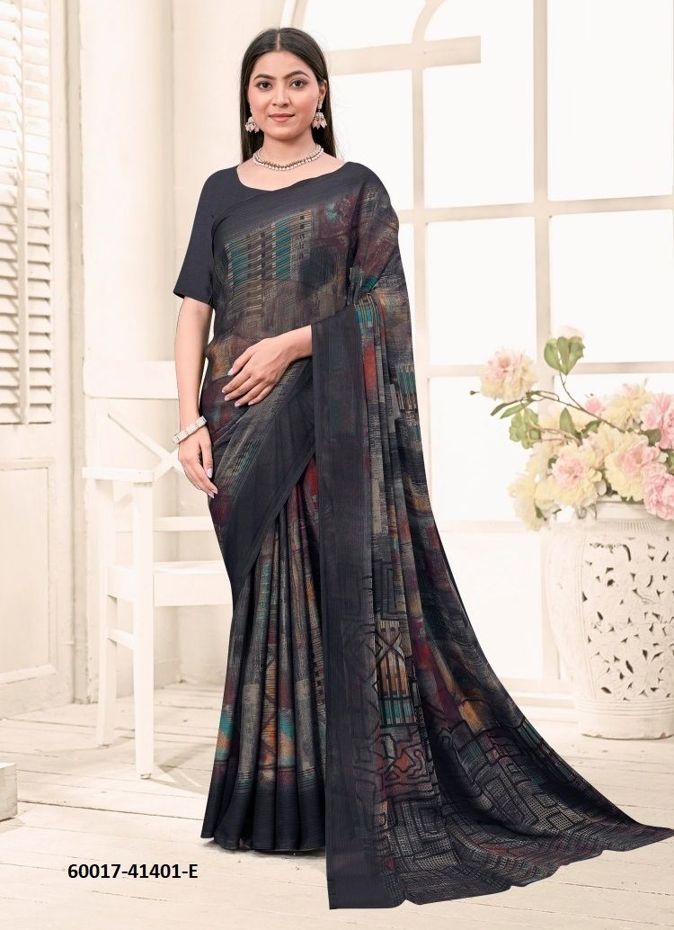 KAJAL CHIFFON 3 - Catalog # 60017 (Set of 6 Sarees) by Brand RUCHI SAREES KAJAL CHIFFON 3 - Catalog # 60017 (Set of 6 Sarees) by Brand RUCHI SAREES