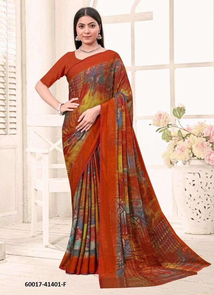 KAJAL CHIFFON 3 - Catalog # 60017 (Set of 6 Sarees) by Brand RUCHI SAREES KAJAL CHIFFON 3 - Catalog # 60017 (Set of 6 Sarees) by Brand RUCHI SAREES