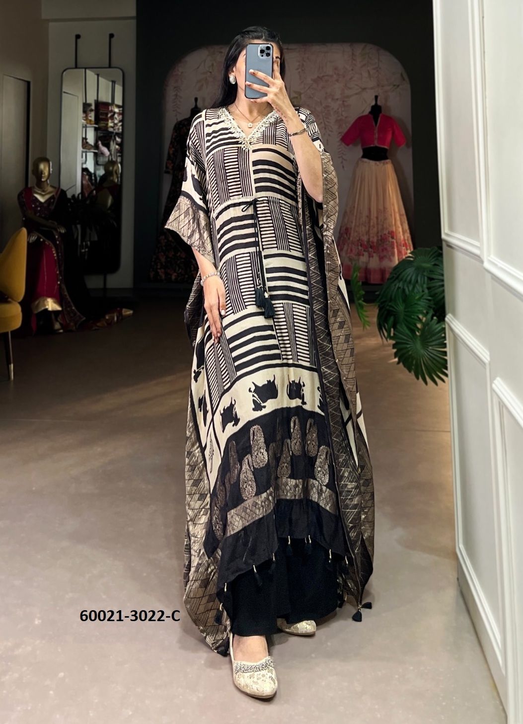 POCHOS & KAFTANS - Catalog # 60021 (Set of 5 Kaftans / Ponchos) by Brand AABHARAN