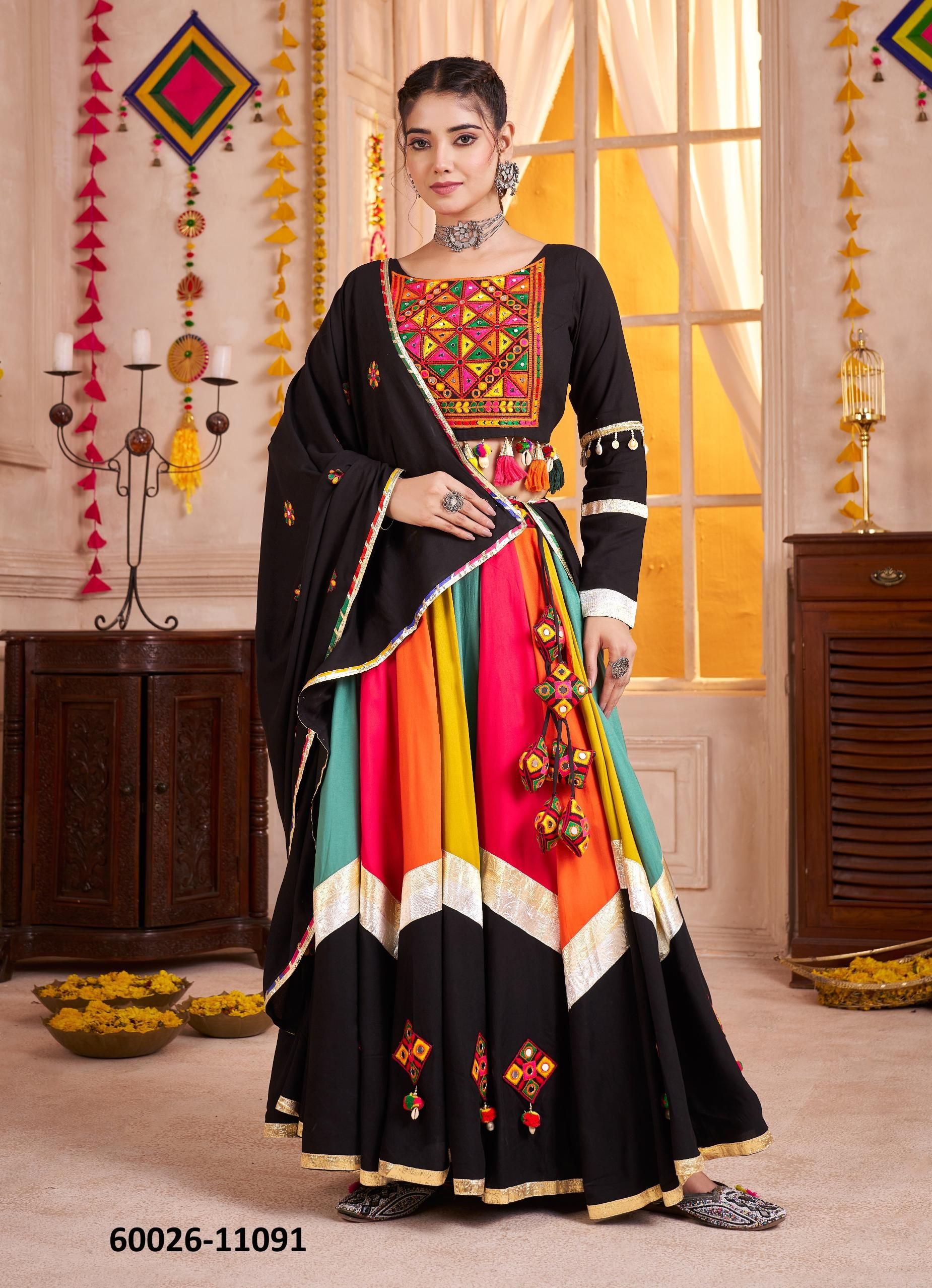 RAAS 28 - Catalog # 60026 (Set of 4 Readymade Lehengas) by Brand DESI MUSE RAAS 28 - Catalog # 60026 (Set of 4 Readymade Lehengas) by Brand DESI MUSE