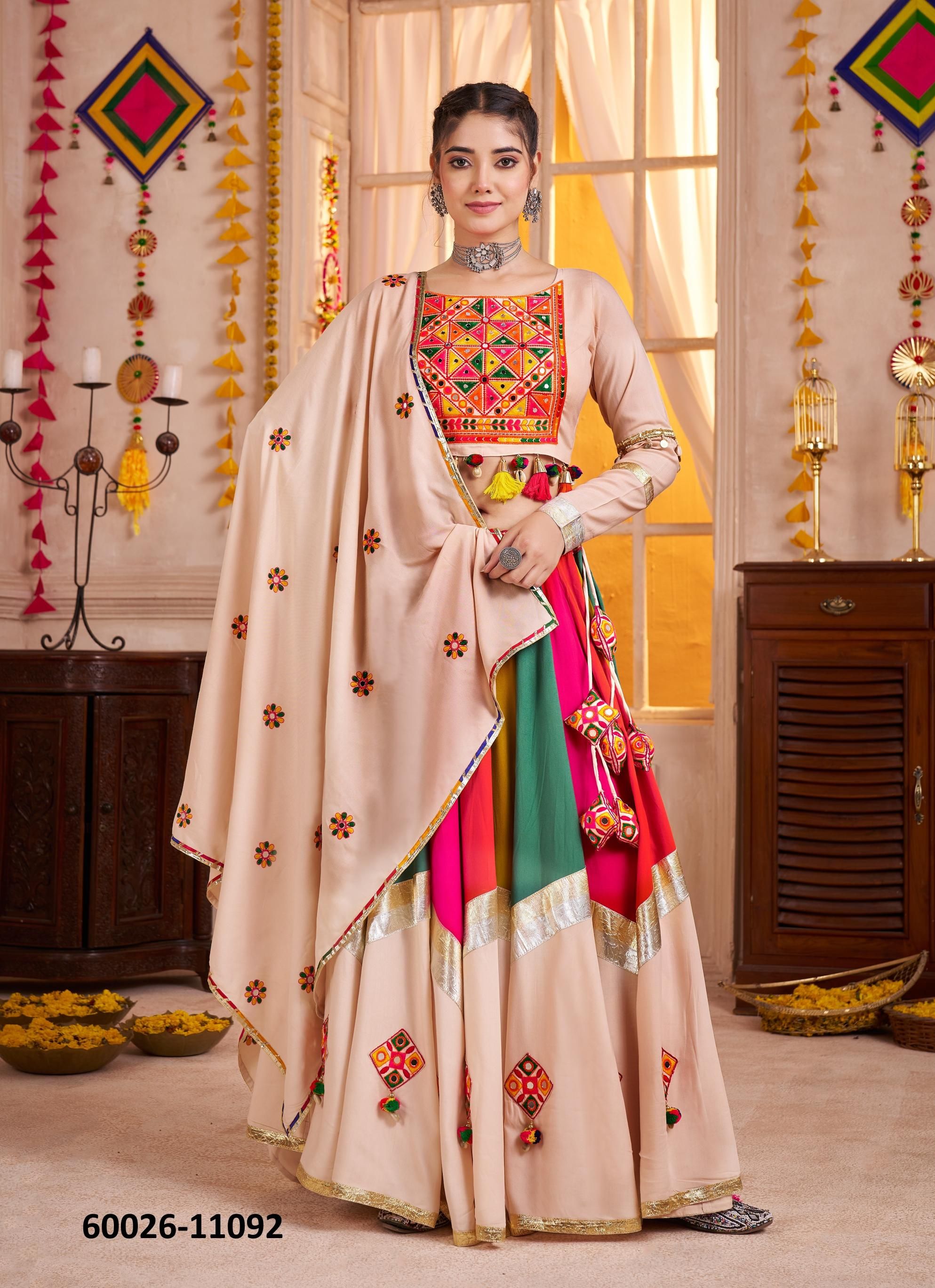 RAAS 28 - Catalog # 60026 (Set of 4 Readymade Lehengas) by Brand DESI MUSE RAAS 28 - Catalog # 60026 (Set of 4 Readymade Lehengas) by Brand DESI MUSE