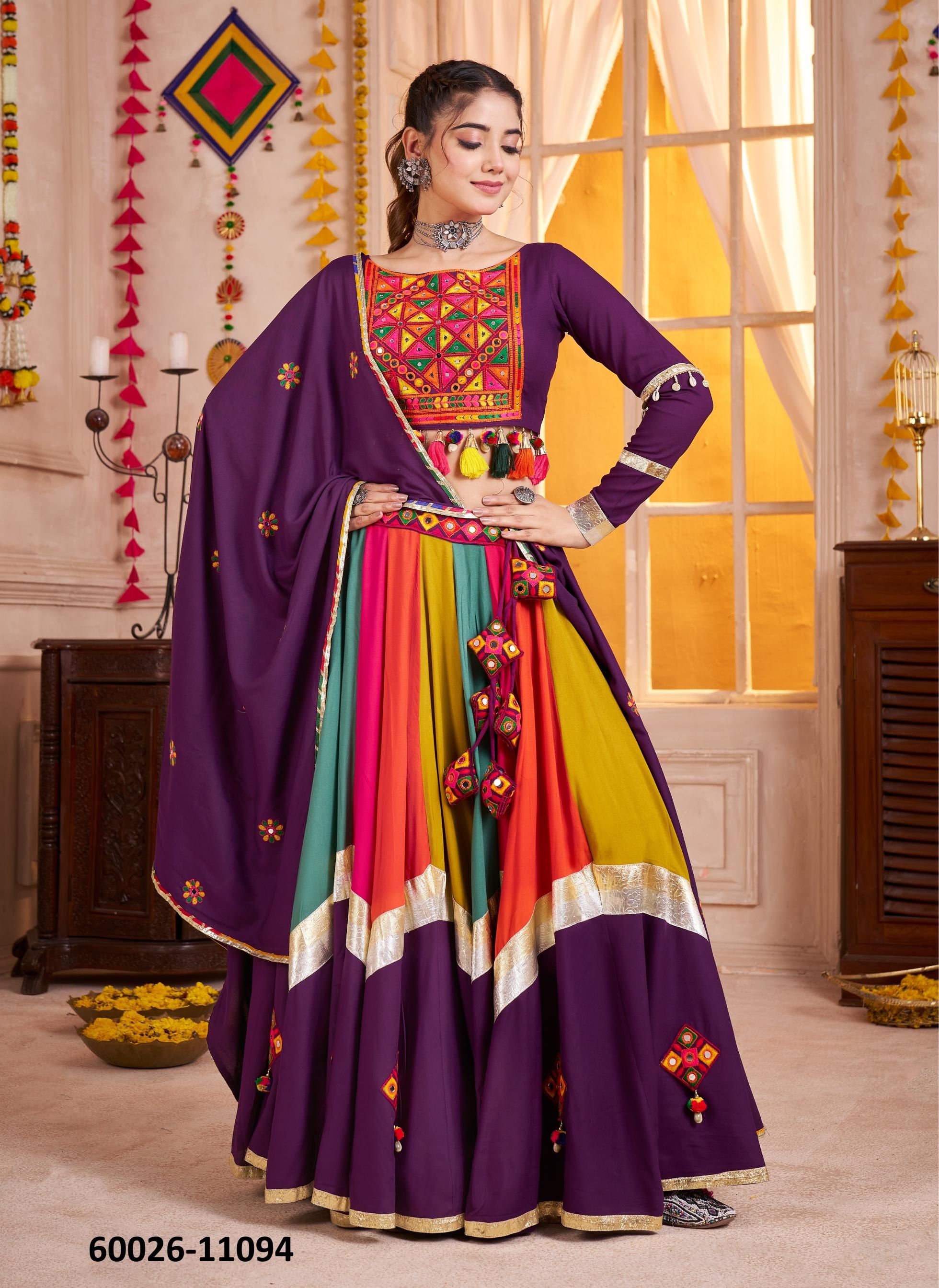 RAAS 28 - Catalog # 60026 (Set of 4 Readymade Lehengas) by Brand DESI MUSE RAAS 28 - Catalog # 60026 (Set of 4 Readymade Lehengas) by Brand DESI MUSE