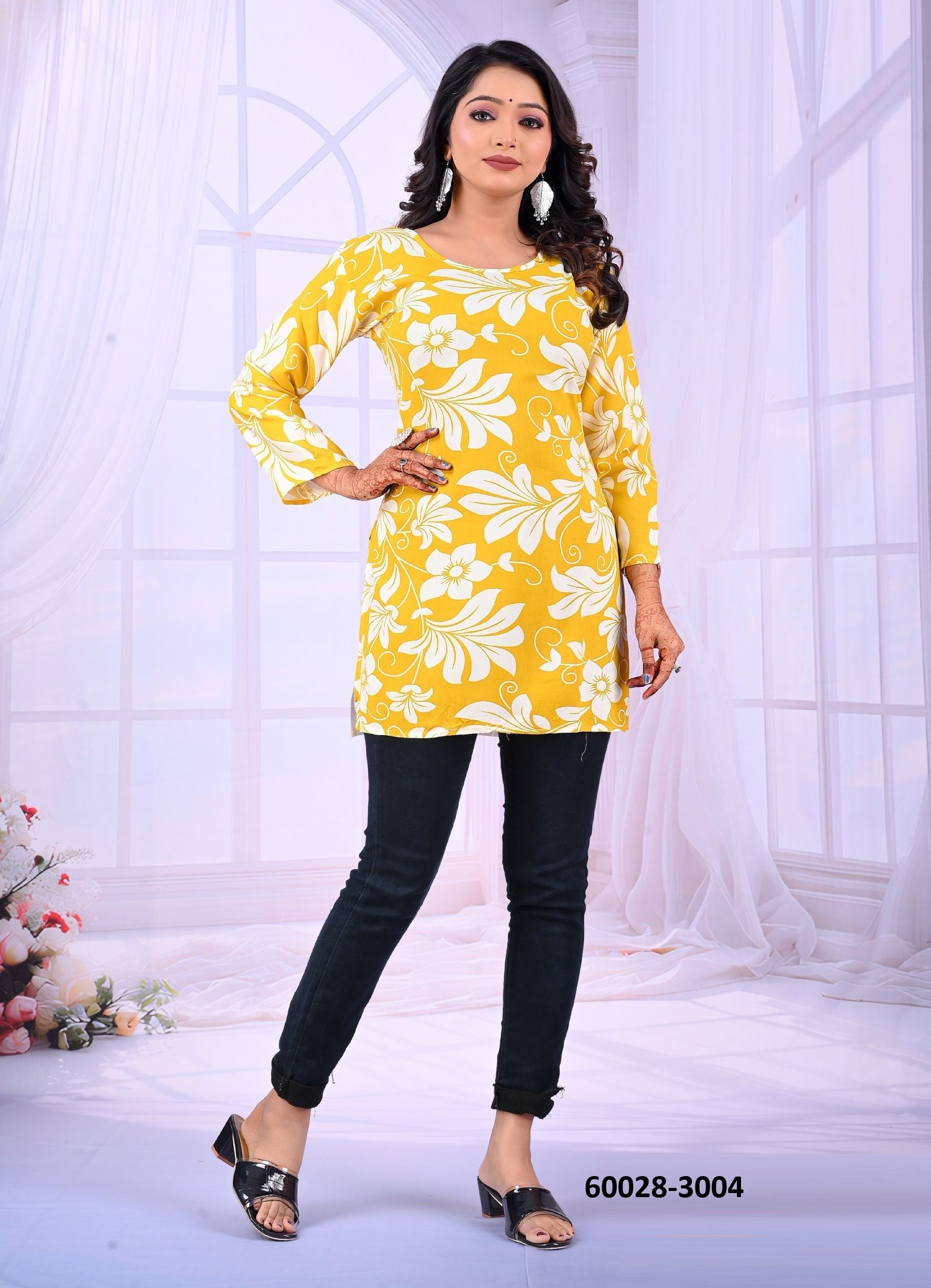 DAIRY MILK 3 - Catalog # 60028 (Set of 8 Readymade Women's Kurtis / Tops) by Brand PADMAVATI TEXTILES
