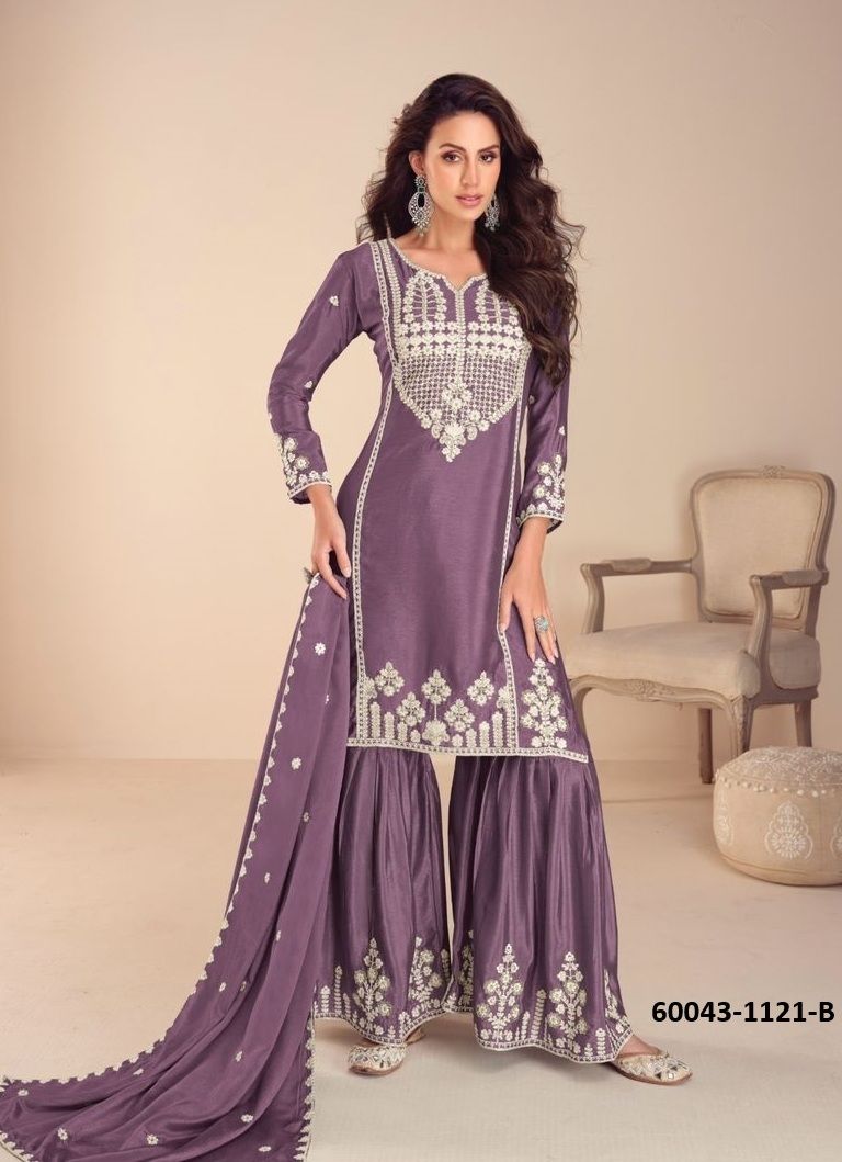 MEHFIL - Catalog # 60043 (Set of 4 Readymade Salwar Suits) by Brand RASALIKA