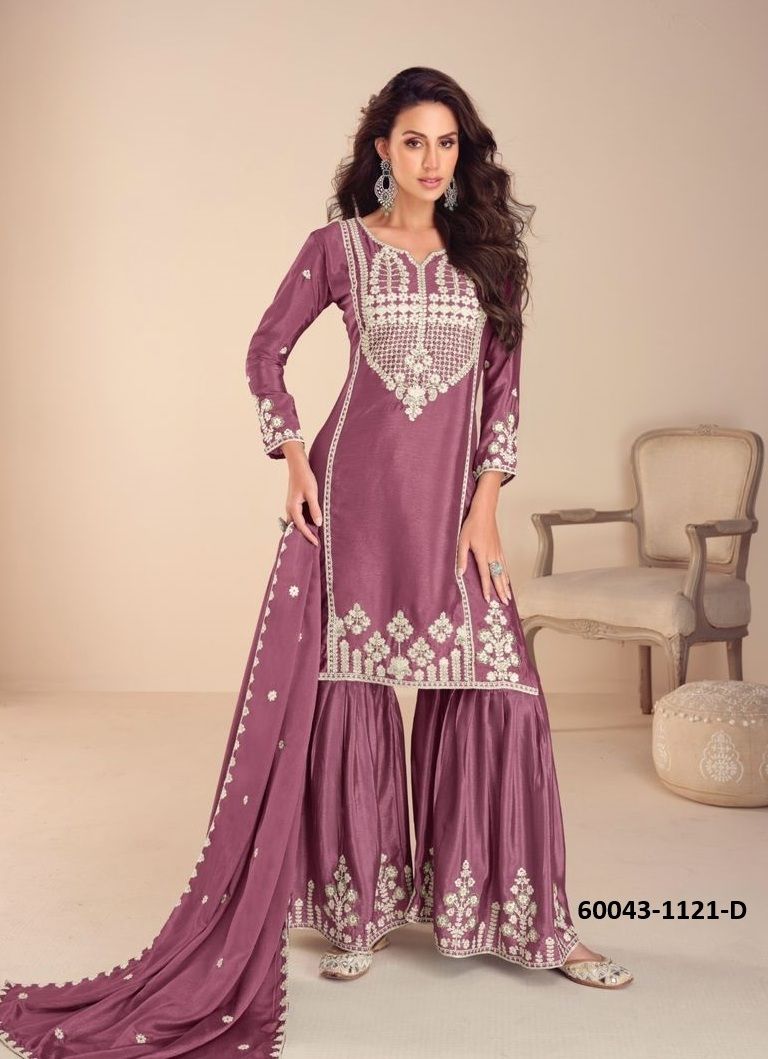 MEHFIL - Catalog # 60043 (Set of 4 Readymade Salwar Suits) by Brand RASALIKA