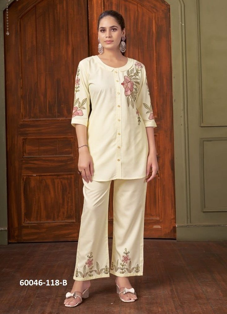 CO-ORD SET 118 - Catalog # 60046 (Set of 4 Tops With Bottoms) by Brand DESI MUSE CO-ORD SET 118 - Catalog # 60046 (Set of 4 Tops With Bottoms) by Brand DESI MUSE