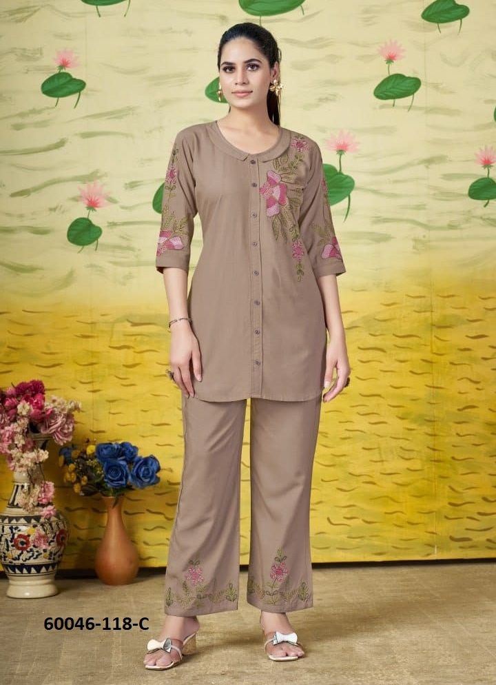 CO-ORD SET 118 - Catalog # 60046 (Set of 4 Tops With Bottoms) by Brand DESI MUSE CO-ORD SET 118 - Catalog # 60046 (Set of 4 Tops With Bottoms) by Brand DESI MUSE