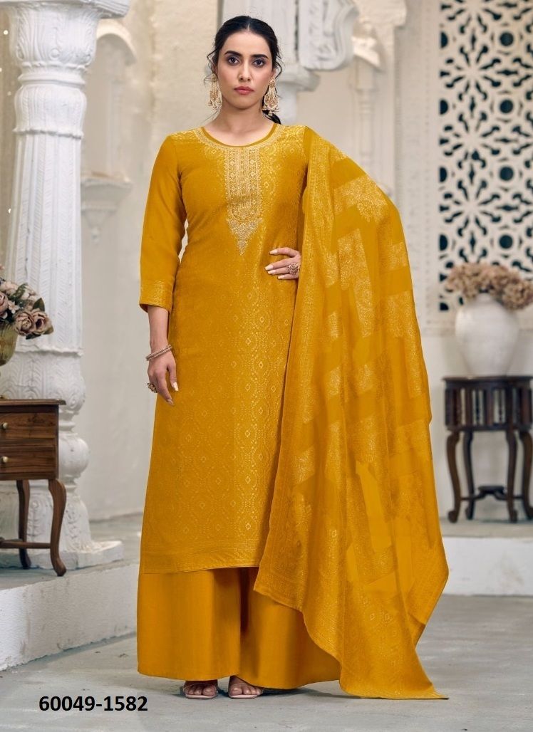 LEKHA - Catalog # 60049 (Set of 4 Semi-Stitched / Un-Stitched Suits) by Brand FOUR DOTS