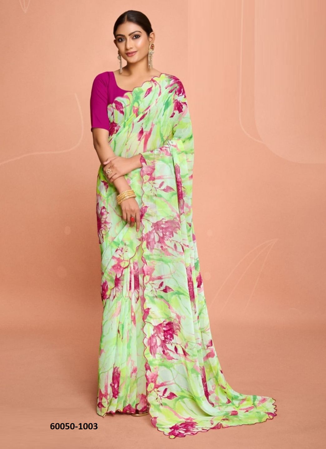 YUVAN 5 - Catalog # 60050 (Set of 8 Sarees) by Brand KASHVI CREATIONS