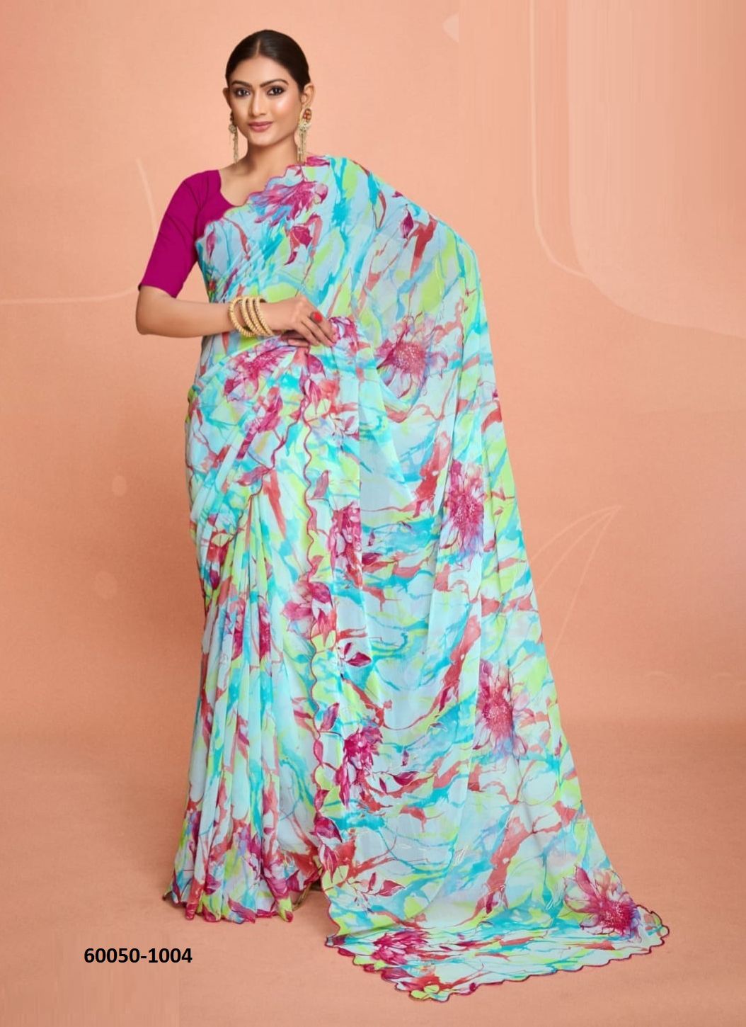 YUVAN 5 - Catalog # 60050 (Set of 8 Sarees) by Brand KASHVI CREATIONS