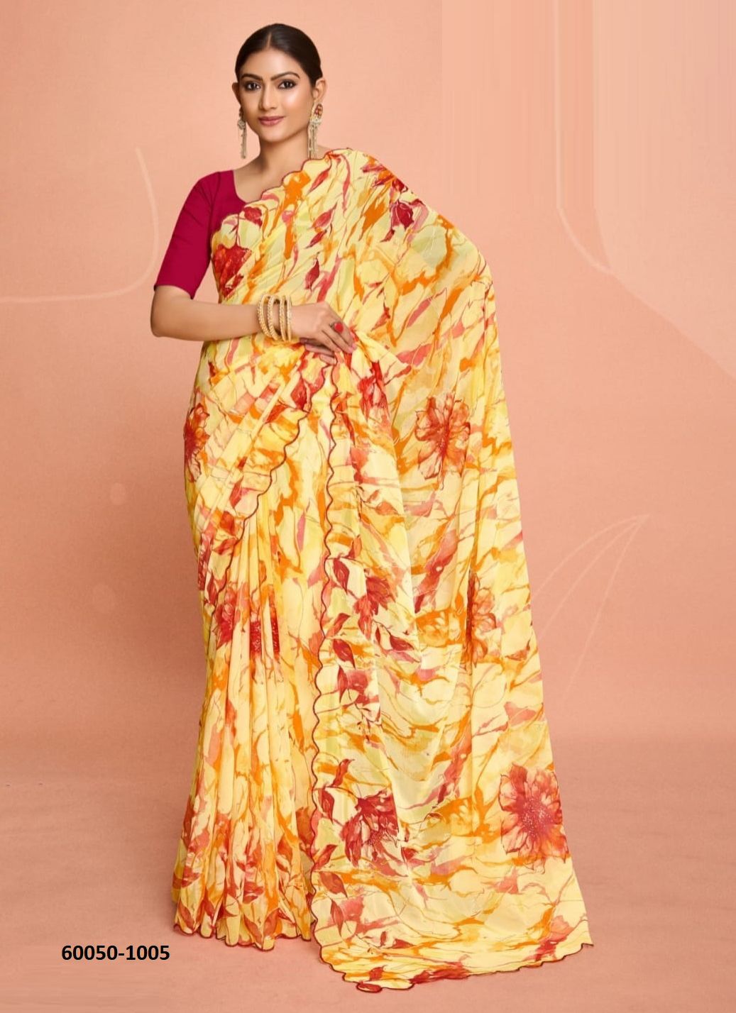 YUVAN 5 - Catalog # 60050 (Set of 8 Sarees) by Brand KASHVI CREATIONS