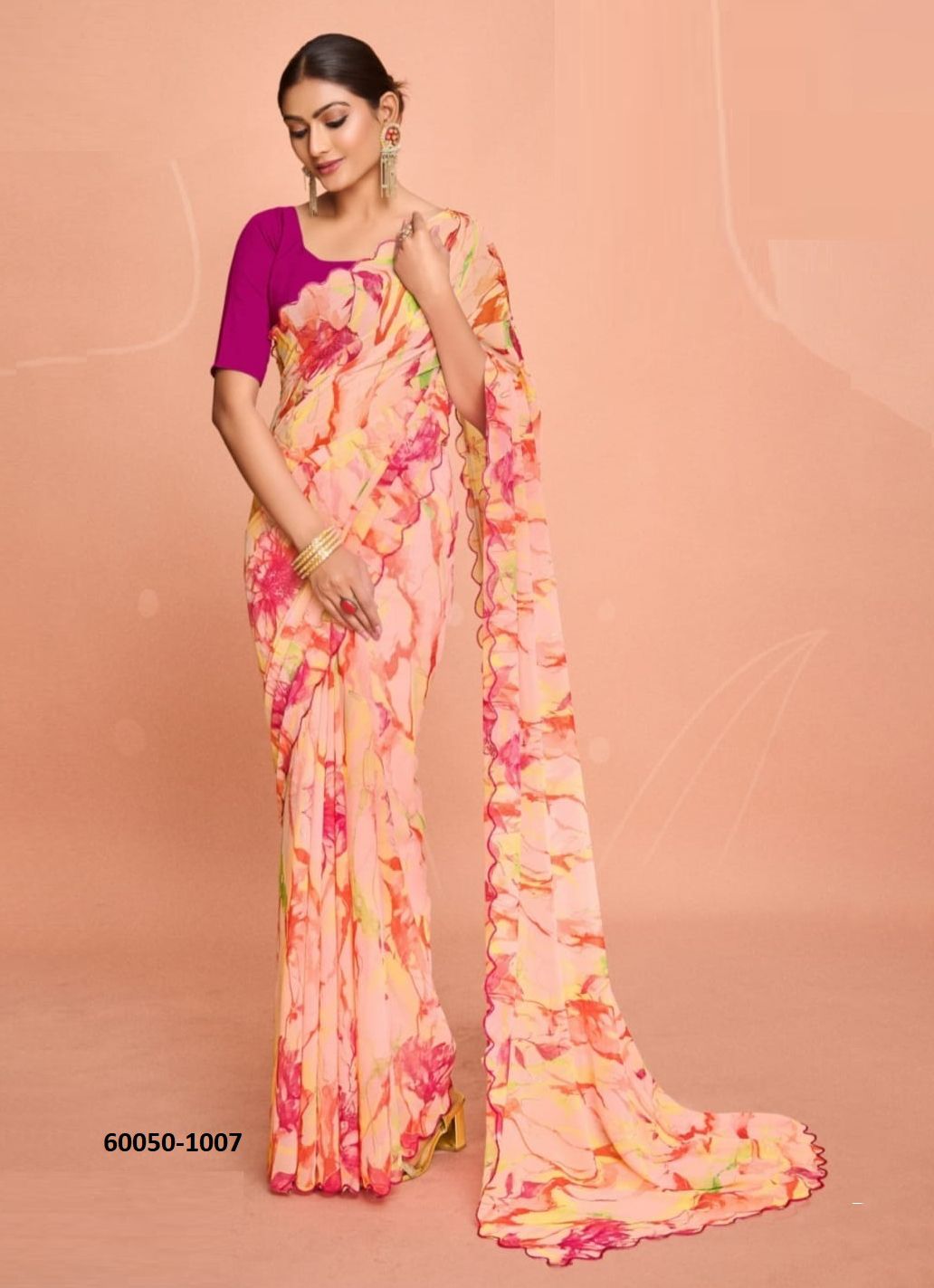YUVAN 5 - Catalog # 60050 (Set of 8 Sarees) by Brand KASHVI CREATIONS