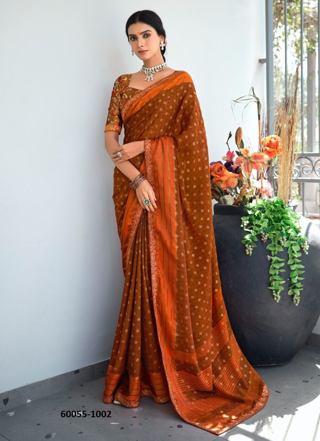 NAVISHA - Catalog # 60055 (Set of 6 Sarees) by Brand STAVAN