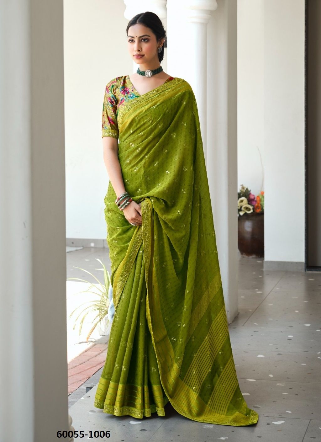 NAVISHA - Catalog # 60055 (Set of 6 Sarees) by Brand STAVAN