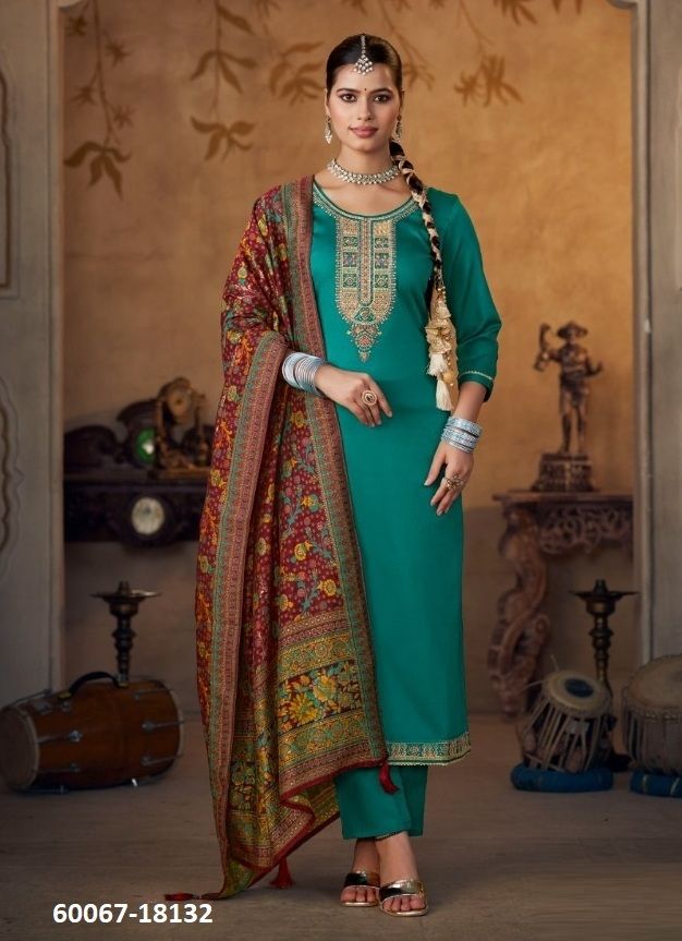 GRACE - Catalog # 60067 (Set of 6 Semi-Stitched / Un-Stitched Suits) by Brand FOUR DOTS