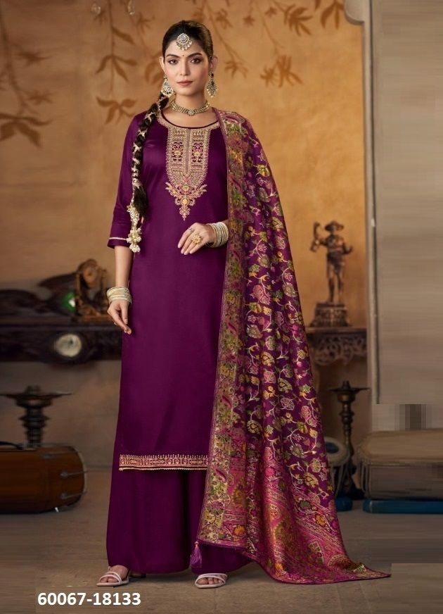 GRACE - Catalog # 60067 (Set of 6 Semi-Stitched / Un-Stitched Suits) by Brand FOUR DOTS