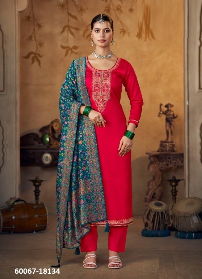 GRACE - Catalog # 60067 (Set of 6 Semi-Stitched / Un-Stitched Suits) by Brand FOUR DOTS
