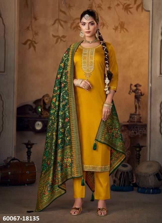 GRACE - Catalog # 60067 (Set of 6 Semi-Stitched / Un-Stitched Suits) by Brand FOUR DOTS