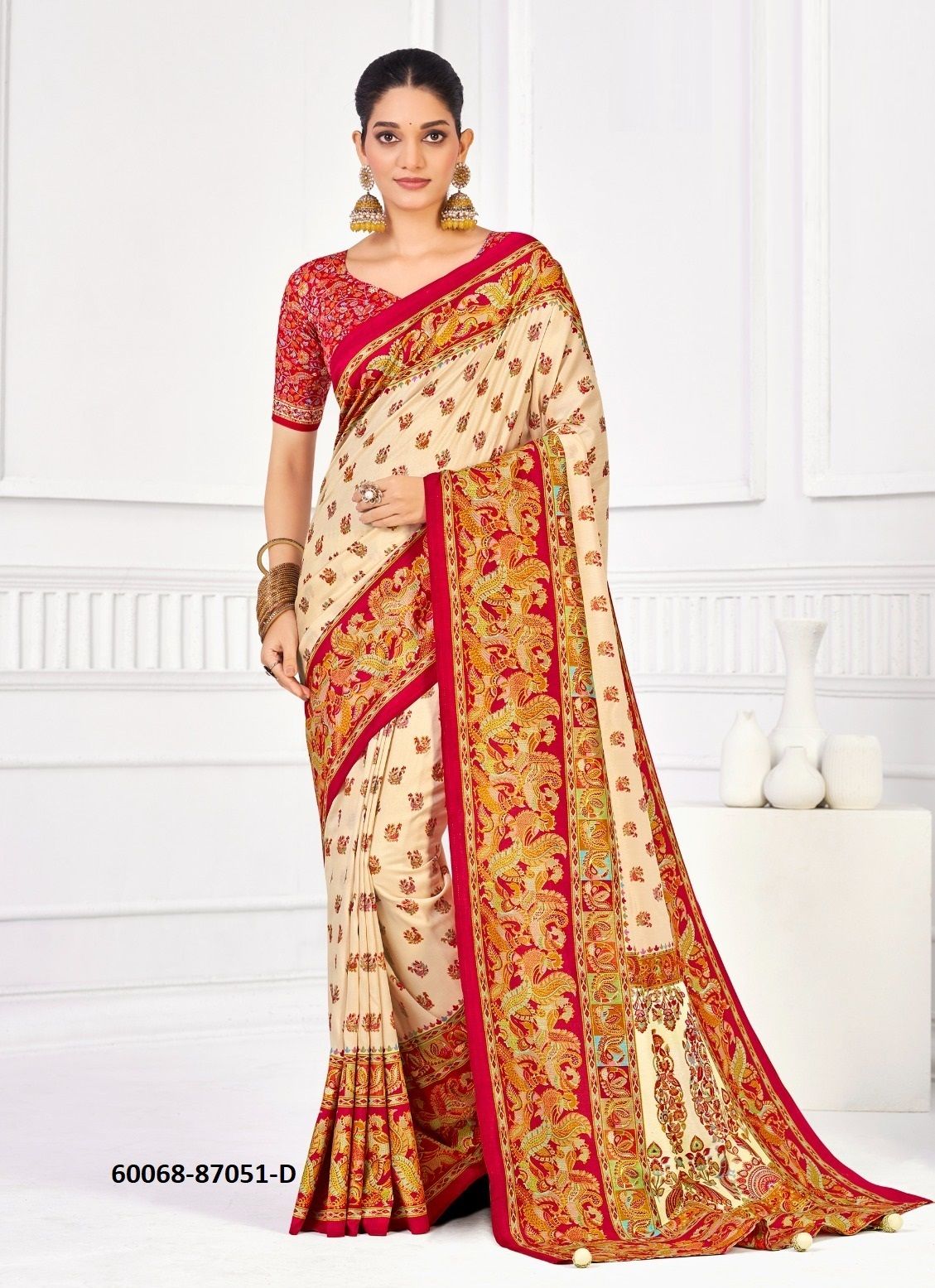 IVORY SILK 5 - Catalog # 60068 (Set of 6 Sarees) by Brand VIPUL FASHIONS IVORY SILK 5 - Catalog # 60068 (Set of 6 Sarees) by Brand VIPUL FASHIONS