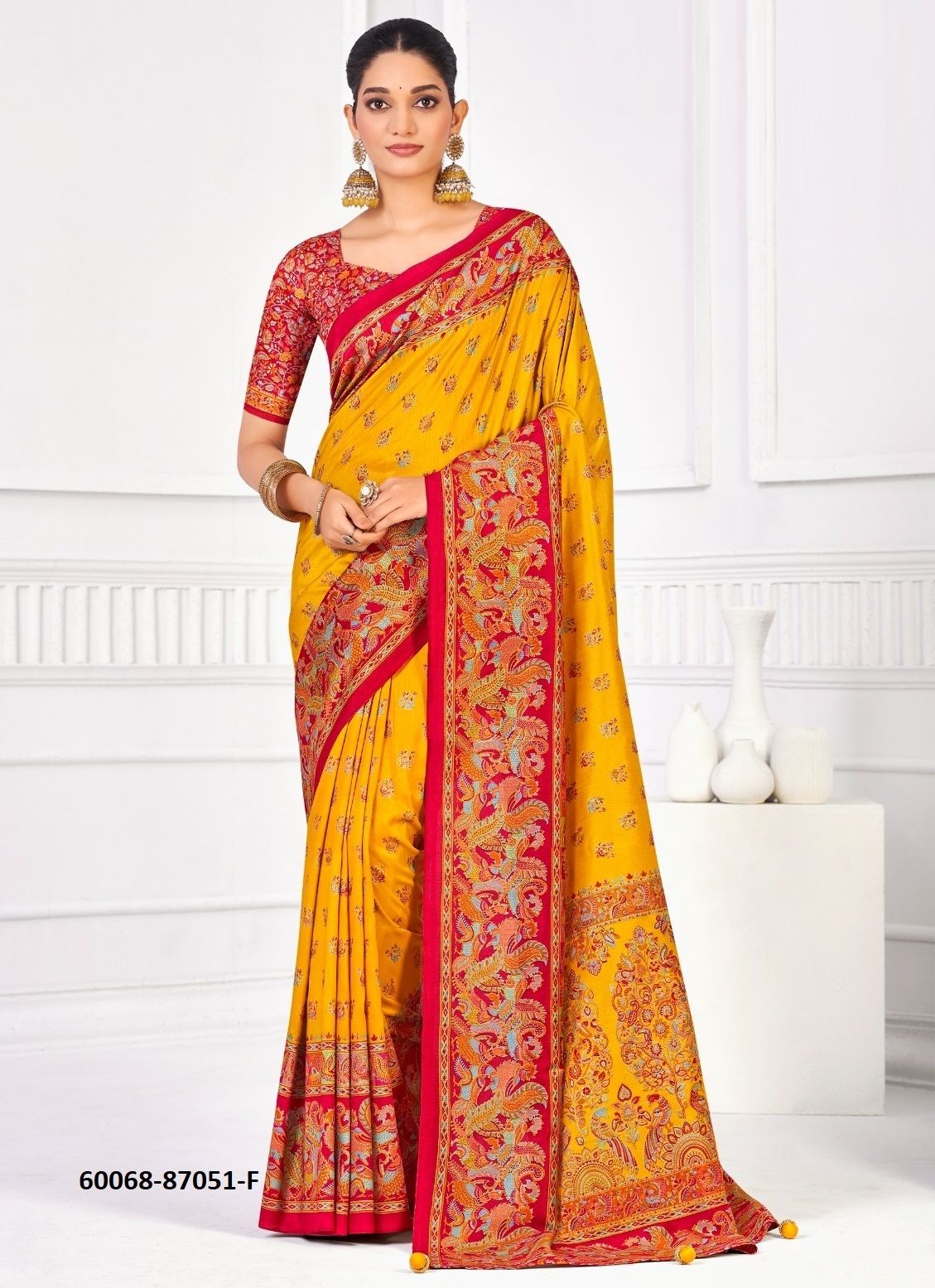 IVORY SILK 5 - Catalog # 60068 (Set of 6 Sarees) by Brand VIPUL FASHIONS IVORY SILK 5 - Catalog # 60068 (Set of 6 Sarees) by Brand VIPUL FASHIONS