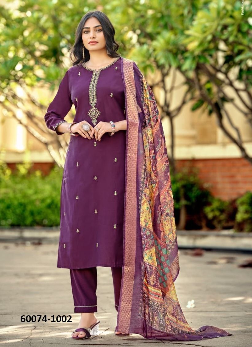MOHEY 2 - Catalog # 60074 (Set of 6 Readymade Salwar Suits) by Brand OSSM