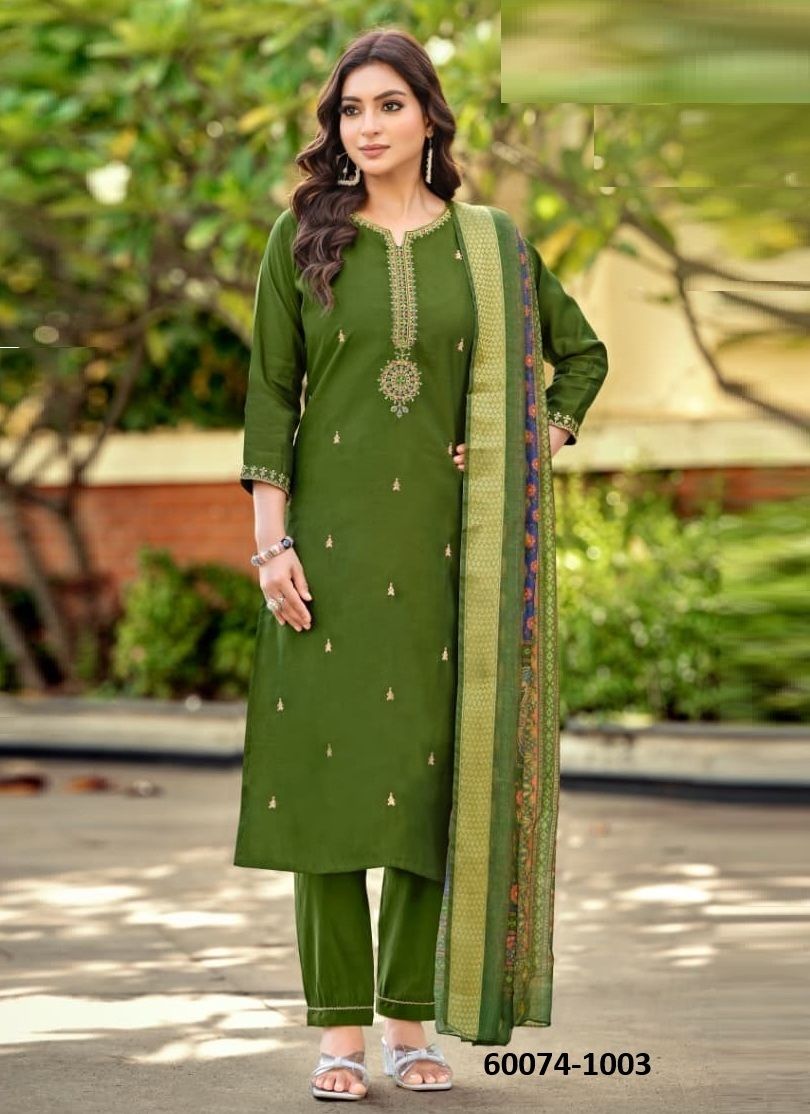 MOHEY 2 - Catalog # 60074 (Set of 6 Readymade Salwar Suits) by Brand OSSM