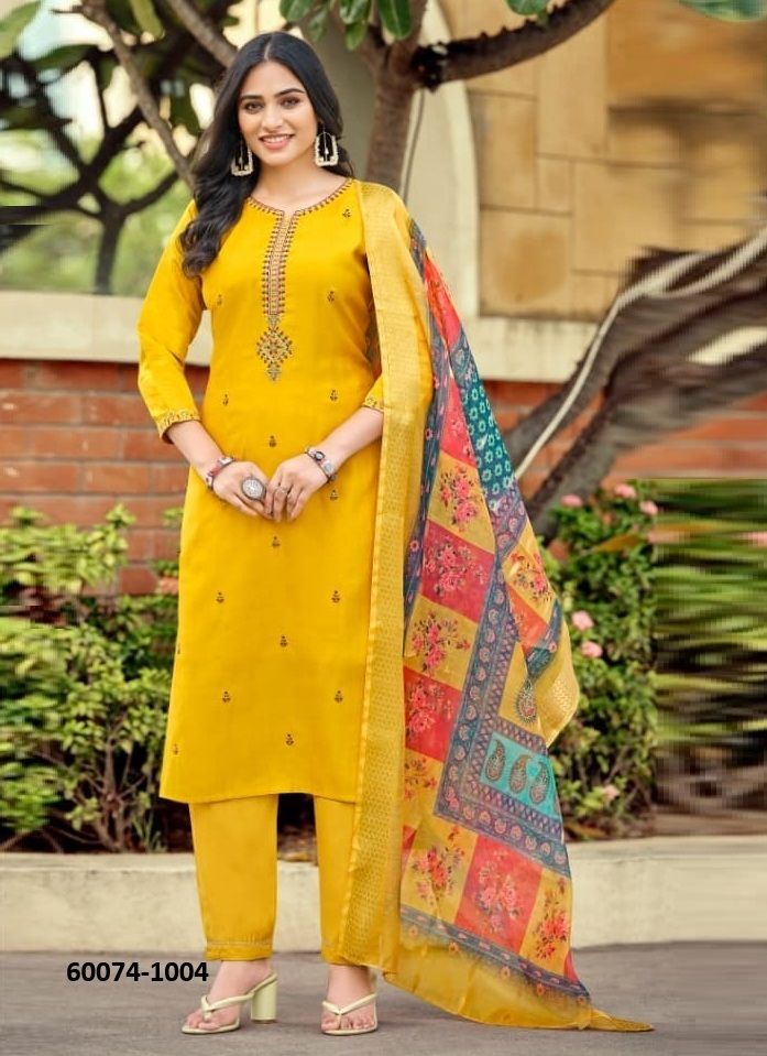 MOHEY 2 - Catalog # 60074 (Set of 6 Readymade Salwar Suits) by Brand OSSM