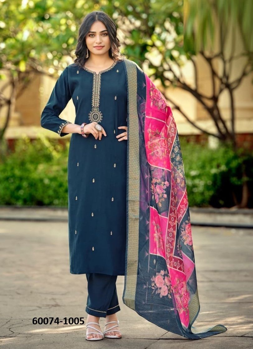 MOHEY 2 - Catalog # 60074 (Set of 6 Readymade Salwar Suits) by Brand OSSM