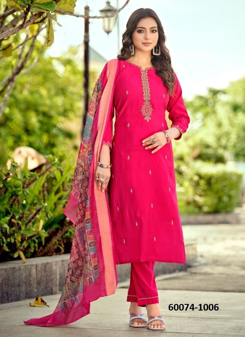 MOHEY 2 - Catalog # 60074 (Set of 6 Readymade Salwar Suits) by Brand OSSM