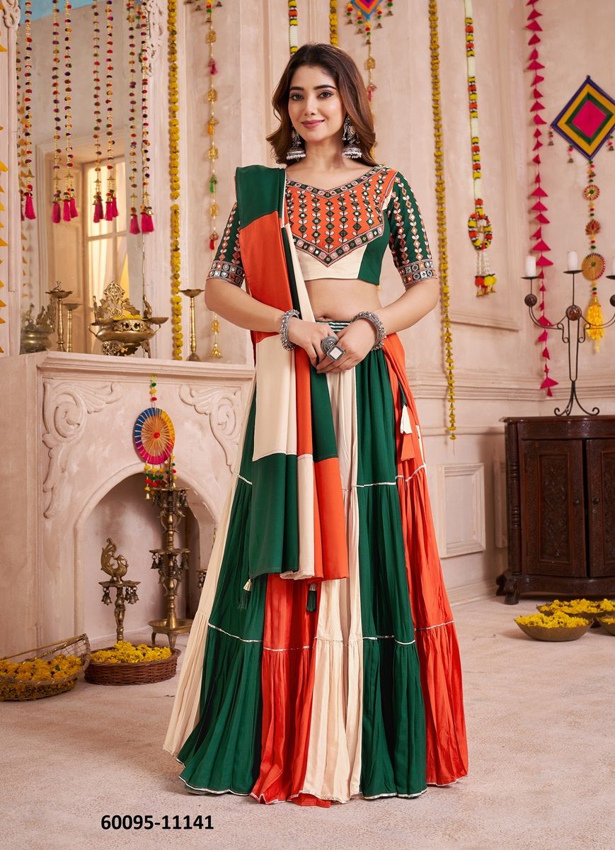RAAS 33 - Catalog # 60095 (Set of 5 Readymade Lehengas) by Brand MEHERIYA RAAS 33 - Catalog # 60095 (Set of 5 Readymade Lehengas) by Brand MEHERIYA