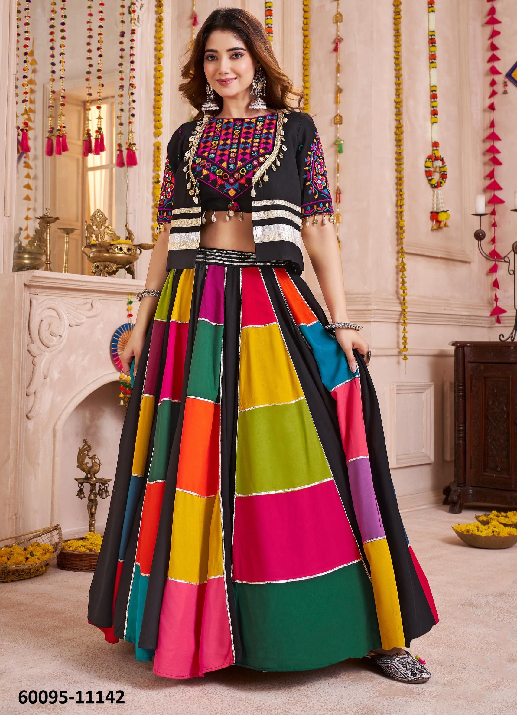 RAAS 33 - Catalog # 60095 (Set of 5 Readymade Lehengas) by Brand MEHERIYA RAAS 33 - Catalog # 60095 (Set of 5 Readymade Lehengas) by Brand MEHERIYA