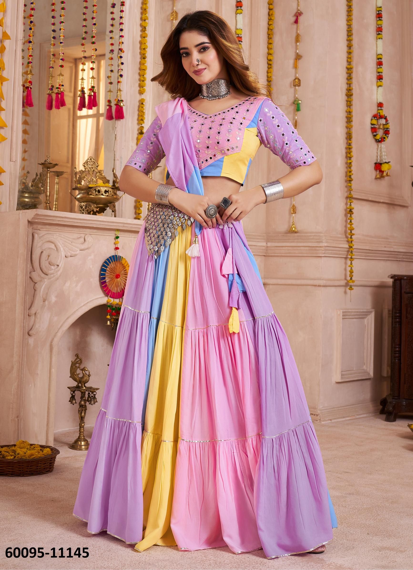 RAAS 33 - Catalog # 60095 (Set of 5 Readymade Lehengas) by Brand MEHERIYA RAAS 33 - Catalog # 60095 (Set of 5 Readymade Lehengas) by Brand MEHERIYA