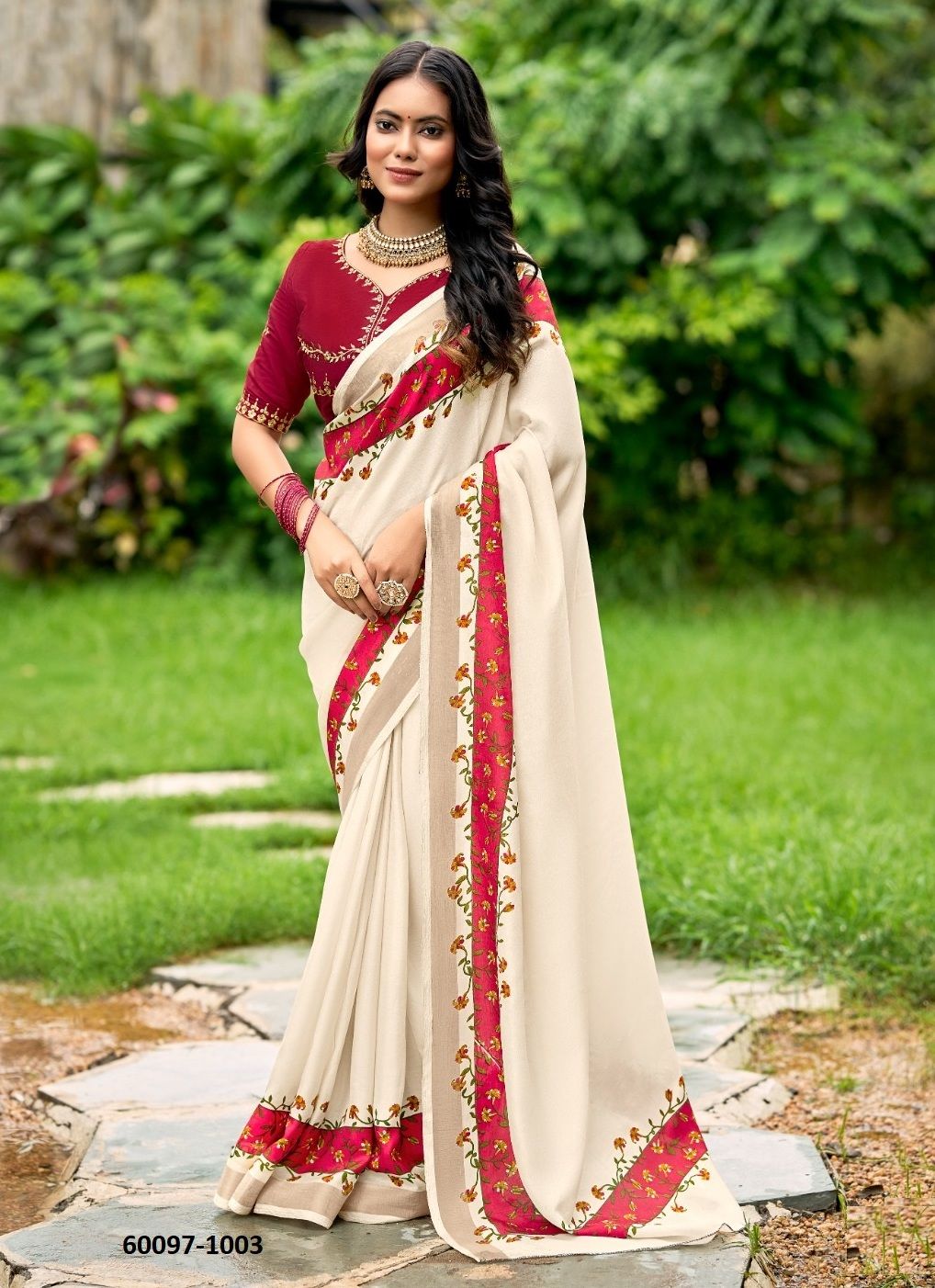 KORIAL - Catalog # 60097 (Set of 5 Sarees) by Brand SR SAREES