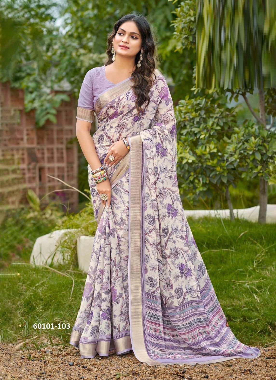 MISHRI - Catalog # 60101 (Set of 8 Sarees) by Brand KASHVI CREATIONS