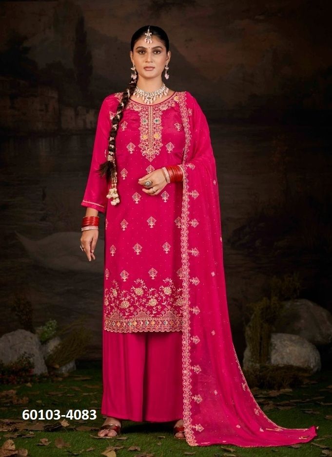 ISHITA - Catalog # 60103 (Set of 4 Semi-Stitched / Un-Stitched Suits) by Brand FOUR DOTS