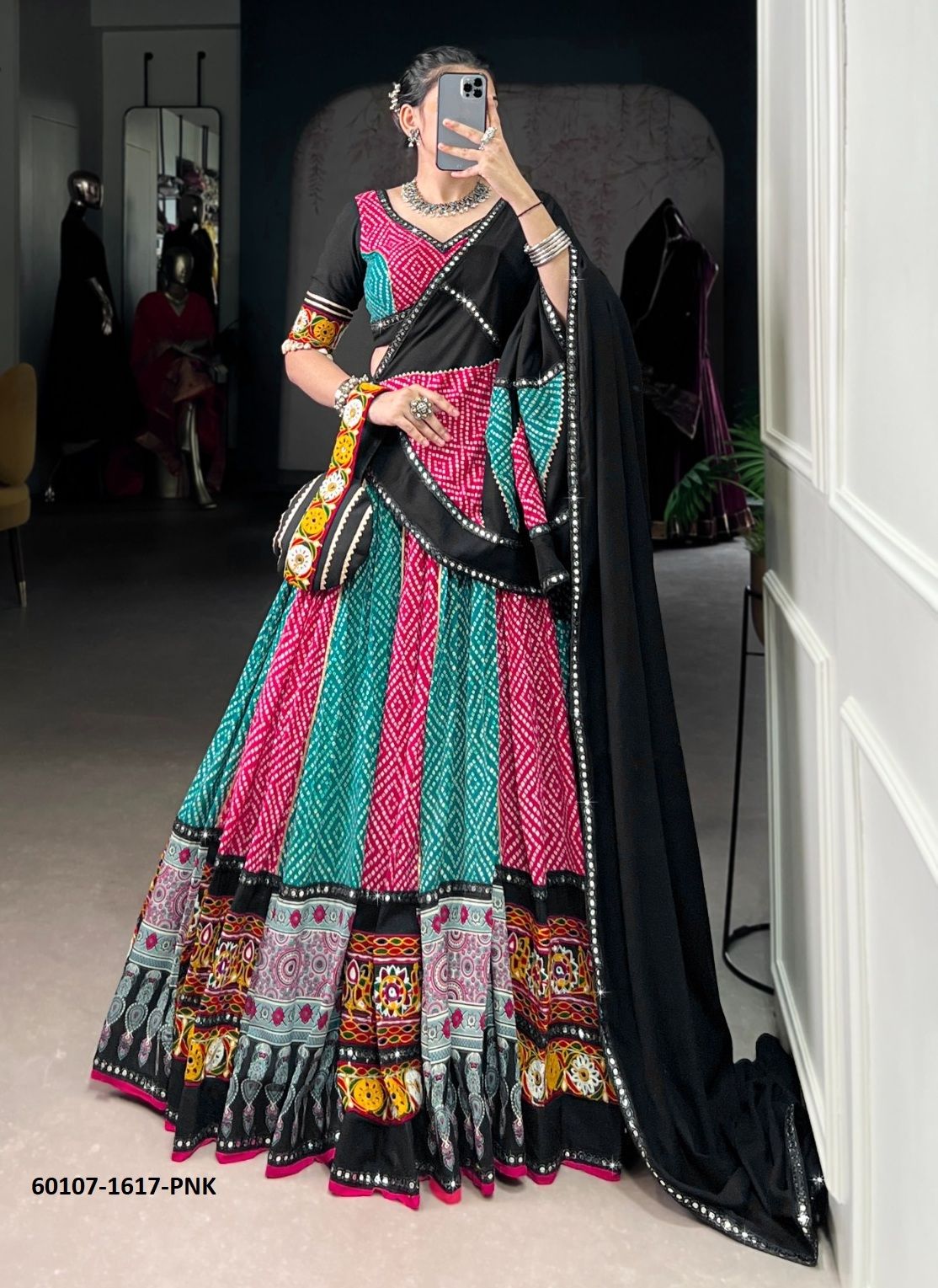 NAVRATRI WEAR AJRAKH PRINTS - Catalog # 60107 (Set of 2 Readymade Lehengas) by Brand DESI MUSE NAVRATRI WEAR AJRAKH PRINTS - Catalog # 60107 (Set of 2 Readymade Lehengas) by Brand DESI MUSE