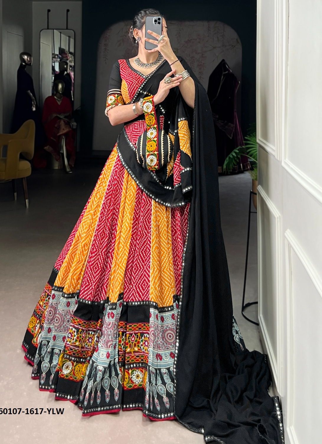 NAVRATRI WEAR AJRAKH PRINTS - Catalog # 60107 (Set of 2 Readymade Lehengas) by Brand DESI MUSE NAVRATRI WEAR AJRAKH PRINTS - Catalog # 60107 (Set of 2 Readymade Lehengas) by Brand DESI MUSE